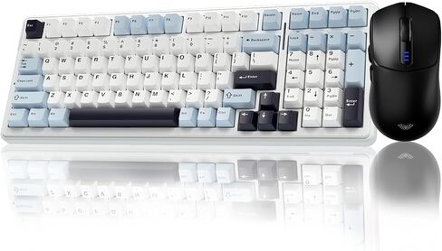 لوحة المفاتيح والماوس ألعاب Aula ، F99 Wireless Mechanical Boards Hot Swappable Custom Keyboard+SC580 Wireless Gaming Mouse Black in Saudi Arabia