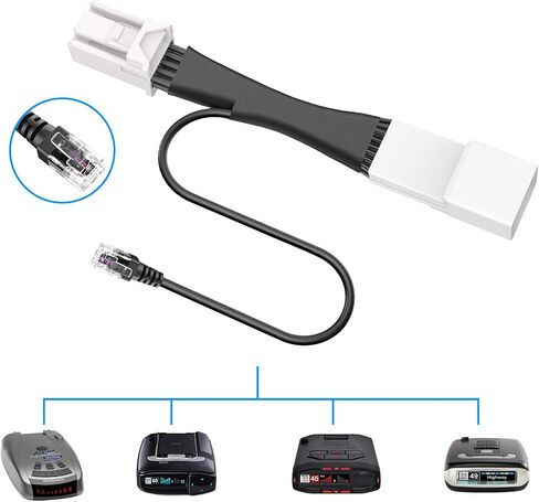 Radar Detector Power Adapter RJ11 Plug (12P Type C) Compatible with Toyota Corolla/RAV4/Tacoma/Camry/4Runner/Tundra/Sienna,Lexus GX460/LX570/ES/GS/NX/RX/UX,Connect Lane Assist,Clean Install in Kuwait
