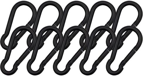 10 PCS Black Carabiner Clip Spring Snap Hook, 1.57 Inch Heavy Duty Mini Carabiners Clips, Small Keychain Mountaineering Buckle for Outdoor Camping, Hiking Travel, Swing Set, Hammock and Fishing in Saudi Arabia