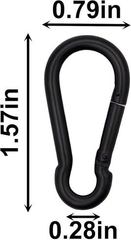 10 PCS Black Carabiner Clip Spring Snap Hook, 1.57 Inch Heavy Duty Mini Carabiners Clips, Small Keychain Mountaineering Buckle for Outdoor Camping, Hiking Travel, Swing Set, Hammock and Fishing in Saudi Arabia