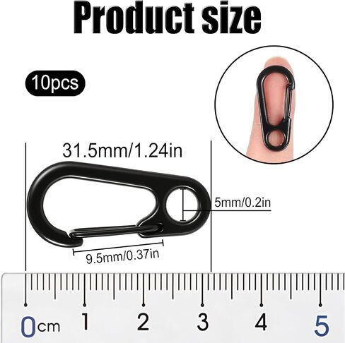 10 PCS MINI CARABINER ، CARABINER SMITLE CLIPOY TINY Sploy Quick Equireds Carabiners مقاطع سلسلة مفاتيح متعددة الأغراض لخطاف الربيع لملحقات حقيبة الظهر في الهواء الطلق في الهواء الطلق. in Saudi Arabia