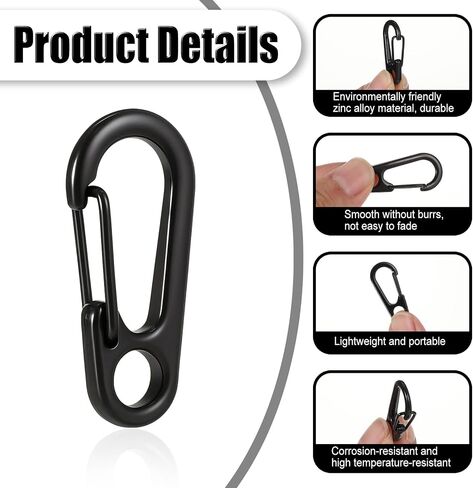 10 PCS MINI CARABINER ، CARABINER SMITLE CLIPOY TINY Sploy Quick Equireds Carabiners مقاطع سلسلة مفاتيح متعددة الأغراض لخطاف الربيع لملحقات حقيبة الظهر في الهواء الطلق في الهواء الطلق. in Saudi Arabia