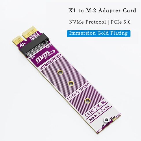 PCIe 5.0 X1 to M.2 NVMe Adapter Card Support 2230 2242 2280 SSD Compatible with M Key B+M Key SSDs in Saudi Arabia