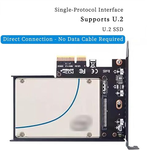 PCIe X4 x16 to U.2 NVMe Adapter Card 32Gbps/64Gbps High Speed Expansion Support U.2 SSD Compatible with PCIe X4 X8 X16 Slots (PCIE 4.0 X16 Card) in Saudi Arabia