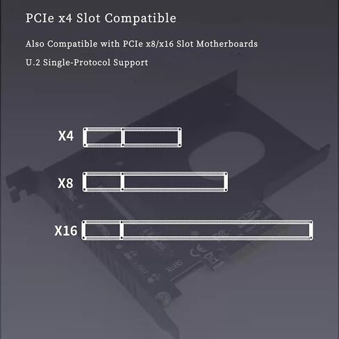PCIe X4 x16 to U.2 NVMe Adapter Card 32Gbps/64Gbps High Speed Expansion Support U.2 SSD Compatible with PCIe X4 X8 X16 Slots (PCIE 4.0 X16 Card) in Saudi Arabia