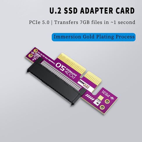 PCIe 5.0 X4 to U.2 SFF 8639 NVMe Adapter Card Support 128Gbps High Speed Expansion for U.2 SSD in Saudi Arabia
