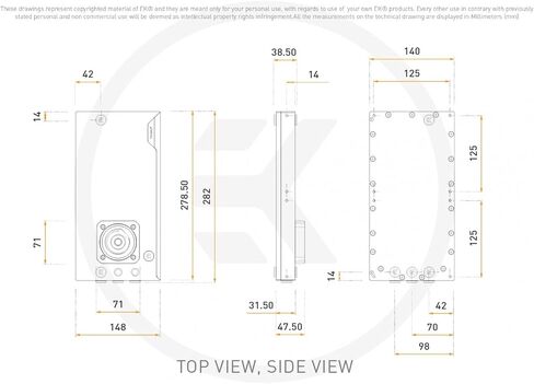 EKWB EK-Quantum Kinetic 3 FLT 280 D5/DDC Body Reservoir, D-RGB, Plexi in Saudi Arabia