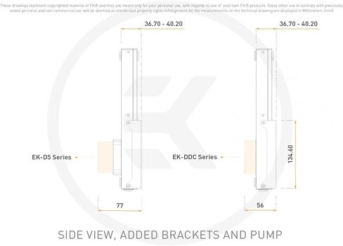 EKWB EK-Quantum Kinetic 3 FLT 280 D5/DDC Body Reservoir, D-RGB, Plexi in Saudi Arabia