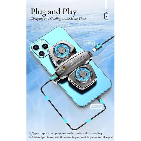 DIYEENI DUAL CORE Semiconductor Cooling Fan ، Low Noise Mobile Phonefor Games Treaming مع إمدادات أرضية قوية in Kuwait