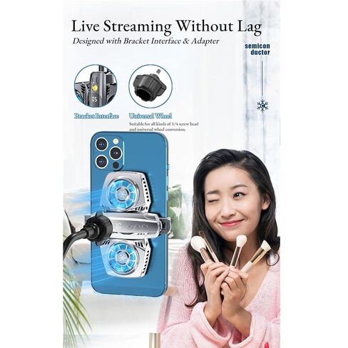 DIYEENI DUAL CORE Semiconductor Cooling Fan ، Low Noise Mobile Phonefor Games Treaming مع إمدادات أرضية قوية in Kuwait