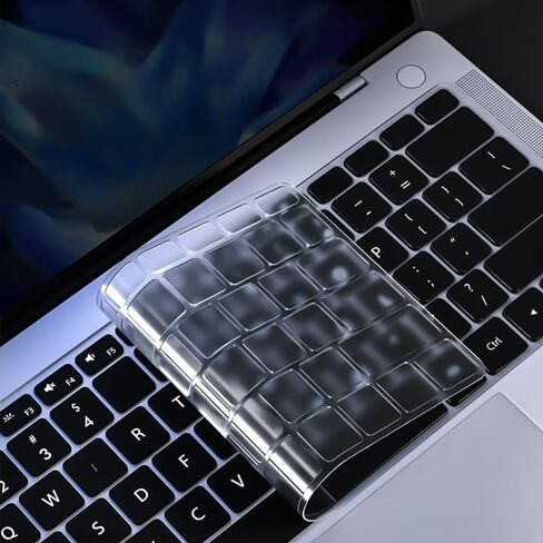 Premium Ultra Thin Silicone Keyboard Protector Cover Skin for 2025-2021 M4/M3/M2/M1 Pro/Max MacBook Pro 14"/16", M4/M3/M2 MacBook Air 13.6"/15", Clear in Saudi Arabia