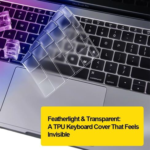 Premium Ultra Thin Silicone Keyboard Protector Cover Skin for 2025-2021 M4/M3/M2/M1 Pro/Max MacBook Pro 14"/16", M4/M3/M2 MacBook Air 13.6"/15", Clear in Saudi Arabia