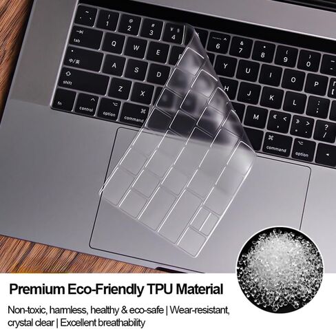Premium Ultra Thin Silicone Keyboard Protector Cover Skin for 2025-2021 M4/M3/M2/M1 Pro/Max MacBook Pro 14"/16", M4/M3/M2 MacBook Air 13.6"/15", Clear in Saudi Arabia