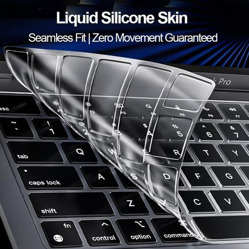 Premium Ultra Thin Silicone Keyboard Protector Cover Skin for 2025-2021 M4/M3/M2/M1 Pro/Max MacBook Pro 14"/16", M4/M3/M2 MacBook Air 13.6"/15", Clear in Saudi Arabia