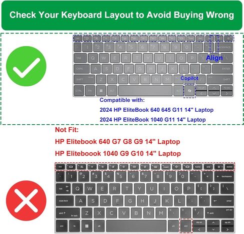 Keyboard Cover for 2024 HP EliteBook 640 645 G11 14", HP EliteBooks 1040 G11 14 inch Keyboard Protector Skin, HP EliteBook 14 Accessories (NOT Fit HP EliteBooks 640 G9 G8/G7&1040 G9/G10) in Saudi Arabia
