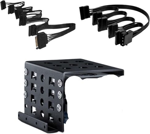 4 Way 2.5 SATA HDD SSD to 3.5 Bracket Holder Stand 2.5 Inch Floppy Hard Drive Disk Converter IDE to 5 SATA Cord(IDE Bracket) in Saudi Arabia