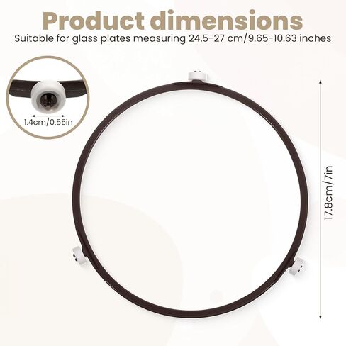 7 Inch Microwave Turntable Ring Replacement with 14mm Rollers, Microwave Accessories Rotating Inner Ring Durable Plastic Microwaves Rings for Turntable Oven Tray Roller Rings Spinner Replacement in Saudi Arabia
