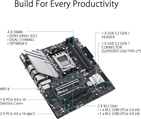 ASUS PRIME B650M-A WIFI II AMD B650 Socket AM5 micro ATX in Saudi Arabia