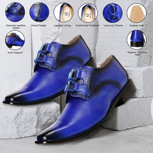 LIBERTYZENO Mens Genuine Leather Classic Tread Design Lace Up Oxford Dress Shoes in Saudi Arabia