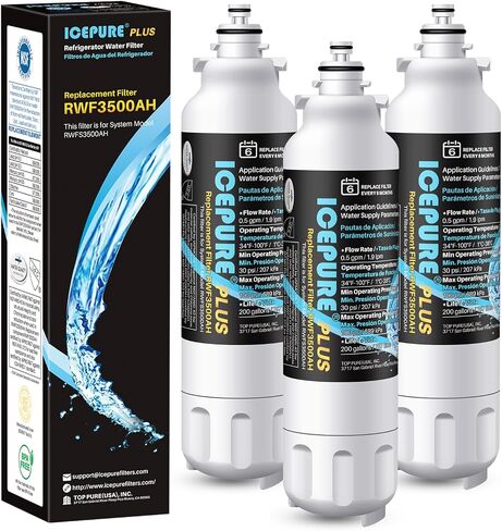 ICEPURE ADQ73613401 Refrigerator Water Filter Compatible with LG LT800P, ADQ73613401, ADQ73613402, Kenmore 9490, LSXS26326S, LMXC23746S, LMXC23746D, LSXS26366S, rwf3500a 3 PACK in Kuwait