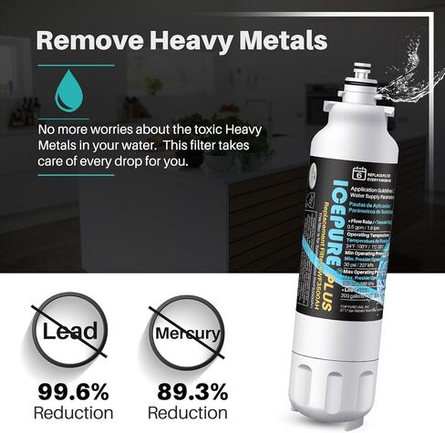 ICEPURE ADQ73613401 Refrigerator Water Filter Compatible with LG LT800P, ADQ73613401, ADQ73613402, Kenmore 9490, LSXS26326S, LMXC23746S, LMXC23746D, LSXS26366S, rwf3500a 3 PACK in Kuwait