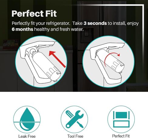 ICEPURE ADQ73613401 Refrigerator Water Filter Compatible with LG LT800P, ADQ73613401, ADQ73613402, Kenmore 9490, LSXS26326S, LMXC23746S, LMXC23746D, LSXS26366S, rwf3500a 3 PACK in Kuwait