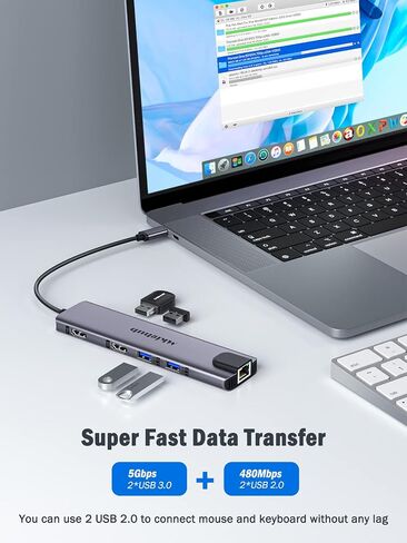 محطة إرساء USB C المحمول ، MKIGHUB 11 في 1 نوع C HUB محول Multiport Dongle W/2 HDMI 4K ، 100W PD ، Gigabit Ethernet ، SD/TF ، 2 USB3.0 ، 2 USB2.0 ، USB C 3.0 DATA ، لـ DELL/SURTH/HP/HP/LENOVO in Saudi Arabia