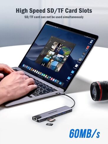 محطة إرساء USB C المحمول ، MKIGHUB 11 في 1 نوع C HUB محول Multiport Dongle W/2 HDMI 4K ، 100W PD ، Gigabit Ethernet ، SD/TF ، 2 USB3.0 ، 2 USB2.0 ، USB C 3.0 DATA ، لـ DELL/SURTH/HP/HP/LENOVO in Saudi Arabia