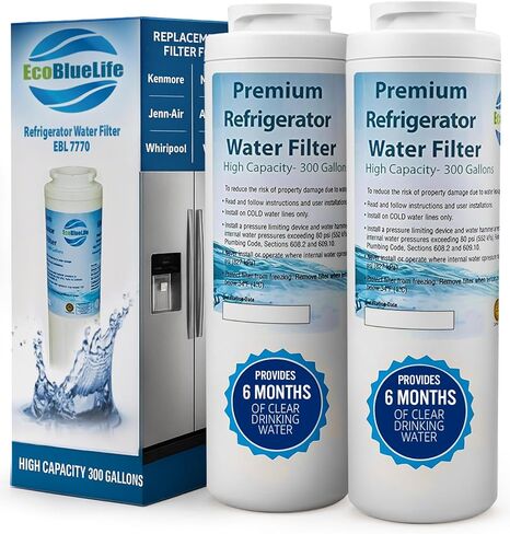 فلتر مياه بديل من EcoBlueLife، متوافق مع Maytag UKF8001، EDR4RXD1، 4396395، Pur Filter 4، Kenmore 46-9005 in Saudi Arabia