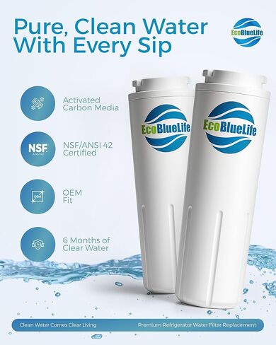 فلتر مياه بديل من EcoBlueLife، متوافق مع Maytag UKF8001، EDR4RXD1، 4396395، Pur Filter 4، Kenmore 46-9005 in Saudi Arabia