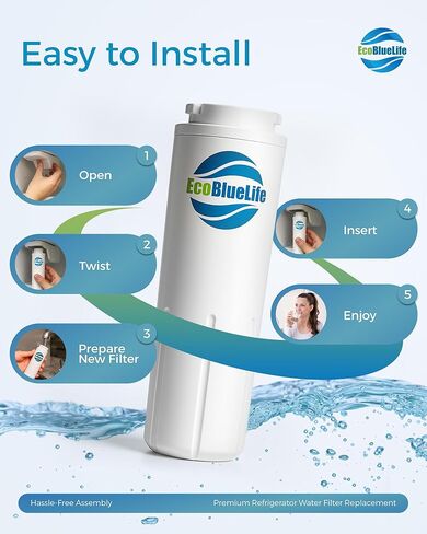 فلتر مياه بديل من EcoBlueLife، متوافق مع Maytag UKF8001، EDR4RXD1، 4396395، Pur Filter 4، Kenmore 46-9005 in Saudi Arabia
