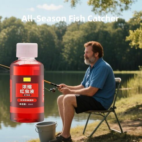 Red Worm Liquid Bait，Fishing Attractant 2PCS Fishing Supplies Wild Fishing Black Pit Reservoir River carp carp Grass Bream Universal, Special Opening Agent Bait Bait Outdoor Fishing Helper in Saudi Arabia
