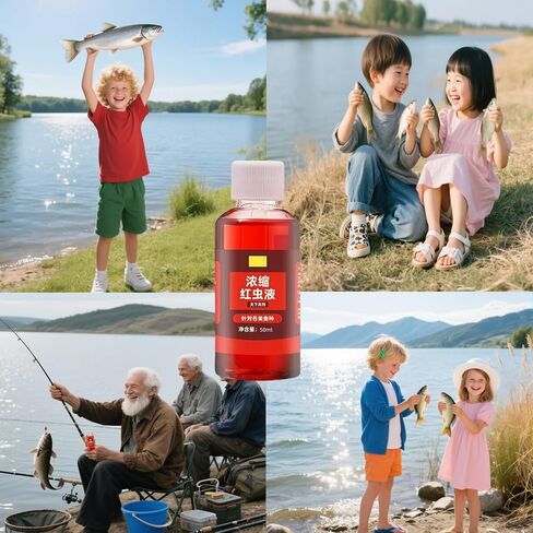 Red Worm Liquid Bait，Fishing Attractant 2PCS Fishing Supplies Wild Fishing Black Pit Reservoir River carp carp Grass Bream Universal, Special Opening Agent Bait Bait Outdoor Fishing Helper in Saudi Arabia