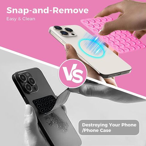 Double Sided Silicone Suction Cup Phone Holder,Non Slip Sticky Grip, Silicon Adhesive Suction Cup Mount, Hands-Free Phone Accessories for Selfies and Videosfor TikTok Influencers（red (Color) ） in Saudi Arabia