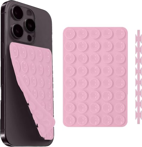 Double Sided Silicone Suction Cup Phone Holder,Non Slip Sticky Grip, Silicon Adhesive Suction Cup Mount, Hands-Free Phone Accessories for Selfies and Videosfor TikTok Influencers（red (Color) ） in Saudi Arabia