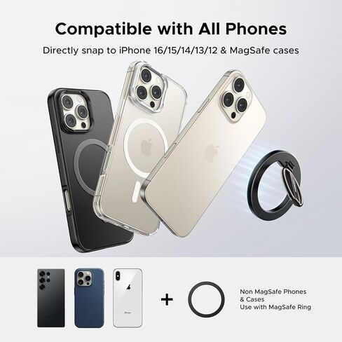 قبضة الهاتف المغناطيسية Ugreen لصالح Magsafe Phone حامل الهاتف المغناطيسي القوي المتوافق مع iPhone 17 Air 16 Pro 15 Pro Max 14 Plus 13 12 ، Magsafe Accessories in Saudi Arabia