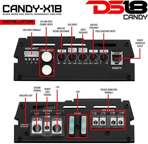 DS18 12 "حزمة التحرير والسرد مضخم صوت مع مضخم صوت Gen-X124D ومكبر صوت Monoblock Candy-X1B in Saudi Arabia