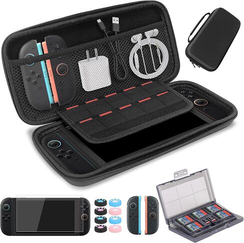 حقيبة حمل Homgaty Travel Case لـ Switch 2 (2025) ، حامل حزمة إكسسوارات كبير الحجم مع واقي شاشة ، مفتاح واقٍ صلب 2 مع فتحات وحامل بطاقات اللعبة 12 +10 in Kuwait