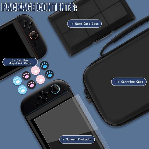 حقيبة حمل Homgaty Travel Case لـ Switch 2 (2025) ، حامل حزمة إكسسوارات كبير الحجم مع واقي شاشة ، مفتاح واقٍ صلب 2 مع فتحات وحامل بطاقات اللعبة 12 +10 in Kuwait
