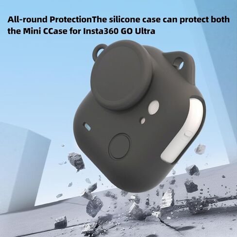 حالة حماية من السيليكون لـ Insta360 Go Ultra ، غطاء واقعي لـ Insta360 Go Ultra مع حزام يدوي ، غطاء واقعي للعدسة الكاميرا ، أغطية سيليكون مضادة للخلع ، واقي عدسة للكاميرا in Kuwait