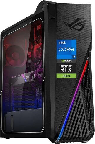 Asus Rog Strix Gaming Desktop ، معالج Intel Core I7-11700KF ، NVIDIA GEFORCE RTX 3080 ، 32GB DDR4 RAM ، 1TB SSD + 2TB HDD ، WI-FI 6 ، USB Type-C ، HDMI ، DisplayPort ، Windows 11 Home ، Black in Saudi Arabia
