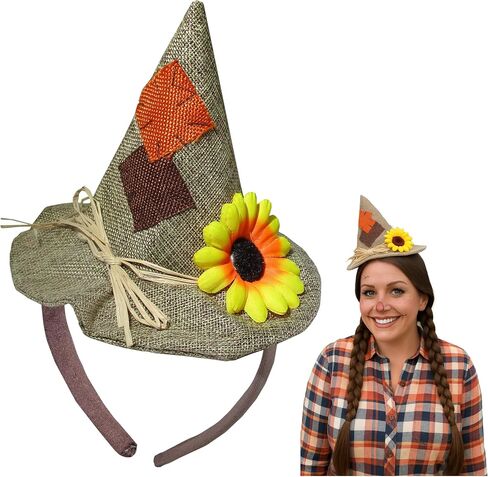 Unisex Adults Mini Scarecrow Hat On Headband Flower Halloween Costume Accessory in Saudi Arabia