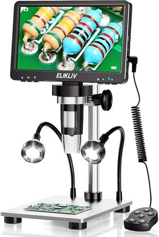 Elikliv 4K Soldering Digital Microscope: TL301 Max Magnetic 3-Lens Coin Microscope Magnifier with 10.1"+Elikliv 1200X Digital Microscope 7'' Screen in Saudi Arabia