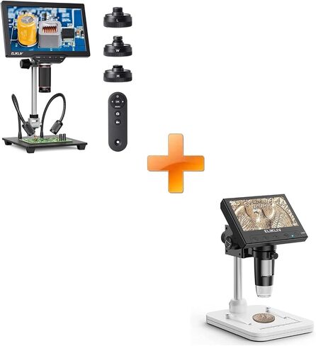 المجهر الرقمي لحام Elikliv 4K: TL301 Max Max Magnetic 3 Lens Coin Microscope مع 10.1 "مجهر Elikliv ، مجهر العملة الرقمية LCD 1000X in Saudi Arabia