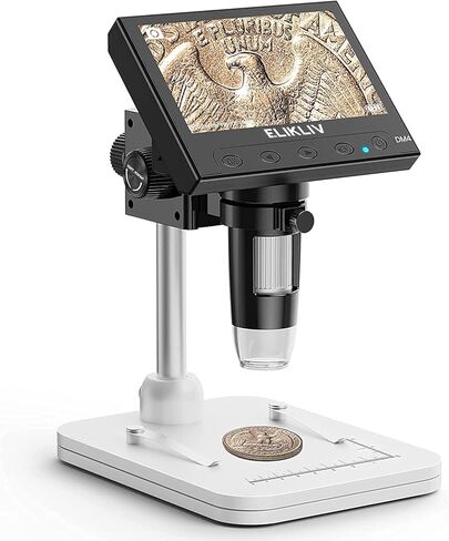 Elikliv 4K Digital Microscope 3-Lenses: Magnetic Triple Lens Soldering TL301 with 7" IPS Screen+Elikliv Microscope, LCD Digital Coin Microscope 1000x in Saudi Arabia
