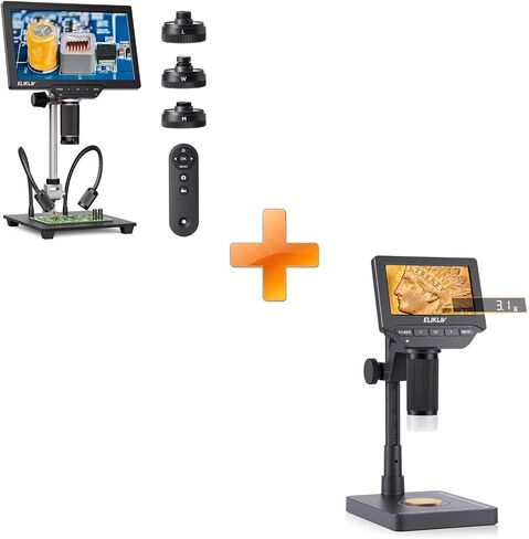 المجهر الرقمي لحام Elikliv 4K: Max Max Max Magnetic 3 Lens Coin Microscope مع 10.1 " in Saudi Arabia