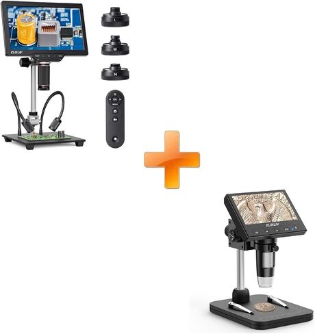 المجهر الرقمي لحام Elikliv 4K: Max Max Max Magnetic 3 Lens Coin Microscope مع 10.1 " in Saudi Arabia