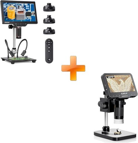Elikliv 4K Soldering Digital Microscope: TL301 Max Magnetic 3-Lens Coin Microscope Magnifier with 10.1"+Elikliv Coin Microscope for Adults in Saudi Arabia