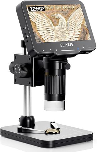 Elikliv 4K Soldering Digital Microscope: TL301 Max Magnetic 3-Lens Coin Microscope Magnifier with 10.1"+Elikliv Coin Microscope for Adults in Saudi Arabia