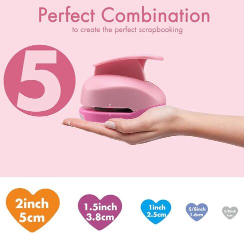 MyArTool Heart Paper Punch, 1.5 Inch Heart Punches for Paper Crafts, 38mm Heart Hole Punch for Making Scrapbook Pages, Memory Books, Card Making, Journals, Gift Tags, Homemade Confetti in Kuwait